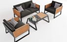 Meble ogrodowe aluminiowe na taras NEW YORK ciemnoszare alu sofa 2-osobowa