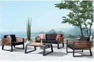 Meble ogrodowe aluminiowe na taras NEW YORK ciemnoszare alu sofa 2-osobowa