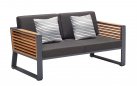 Meble ogrodowe aluminiowe na taras NEW YORK ciemnoszare alu sofa 2-osobowa