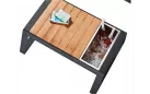 Stolik na taras kawowy NEW YORK aluminiowy ciemnoszary teak