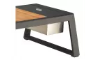 Stolik na taras kawowy NEW YORK aluminiowy ciemnoszary teak