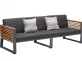 Sofa ogrodowe wypoczynkowa NEW YORK aluminiowe ciemnoszare teak 