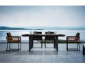 Komplet mebli ogrodowych stołowych NEW YORK aluminiowy ciemnoszary teak