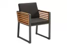 Komplet mebli ogrodowych stołowych NEW YORK aluminiowy ciemnoszary teak