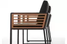 Komplet mebli ogrodowych stołowych NEW YORK aluminiowy ciemnoszary teak