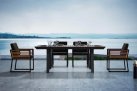 Komplet mebli ogrodowych stołowych NEW YORK aluminiowy ciemnoszary teak