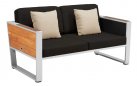 Komplet wypoczynkowy aluminiowy biały YORK 2-osobowa sofa 
