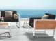 Komplet wypoczynkowy aluminiowy biały YORK 2-osobowa sofa 