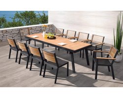 Komplet mebli stołowy 10-cio osobowy YORK Higold czarny teak