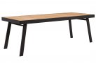 Stół ogrodowy aluminiowy czarny 200x90 cm z blatem teak YORK Higold