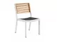 Krzesło stołowe białe aluminiowe na taras YORK tekatylina czarna teak