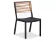 Krzesło stołowe czarne aluminiowe na taras YORK tekatylina czarna teak
