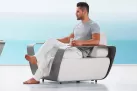Komplet wypoczynkowy aluminiowy szary ONDA poduszki Sunbrella jasnoszare
