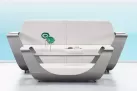 Komplet wypoczynkowy aluminiowy szary ONDA poduszki Sunbrella jasnoszare