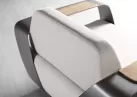 Komplet wypoczynkowy aluminiowy szary ONDA poduszki Sunbrella jasnoszare