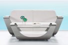 Komplet wypoczynkowy aluminiowy szary ONDA poduszki Sunbrella jasnoszare