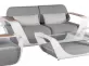Komplet wypoczynkowy aluminiowy biały ONDA poduszki Sunbrella szare