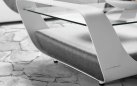 Zestaw narożnikowy aluminiowy na taras ONDA biały z szarymi poduszkami Sunbrella
