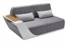 Zestaw narożnikowy aluminiowy na taras ONDA biały z szarymi poduszkami Sunbrella