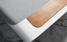 Zestaw narożnikowy aluminiowy na taras ONDA biały z szarymi poduszkami Sunbrella