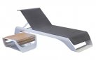 Leżak białe aluminium z kółkami i stolikiem bocznym ONDA Higold 