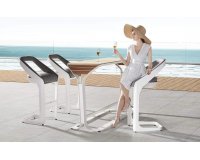 Zestaw barowy ogrodowy nowoczesny ONDA Aluminiowy biały Sunbrella