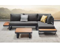 Meble ogrodowe aluminiowe narożne CARIBBEAN Higold ciemnoszare teak