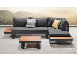 Meble ogrodowe aluminiowe narożne CARIBBEAN Higold ciemnoszare teak