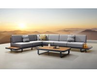 Meble ogrodowe narożnik aluminiowy z elementami teak NEW POLO Higold