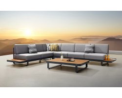 Meble ogrodowe narożnik aluminiowy z elementami teak NEW POLO Higold