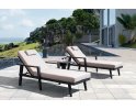 Komplet 2 leżaków czarnych aluminiowych na taras EMOTI Higold ze stolikiem