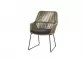 Krzesło nowoczesne ogrodowe RAMBLAS beżowe z nogami ze stali nierdzewnej