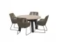 Zestaw stołowy ogrodowy ze stołem DERBY 130 cm i 4 krzesłami RAMBLAS bezowymi