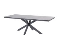 Stół jadalniany na taras MINERVA 220 aluminiowa podstawa krzyżowa / blat HPL szary kamień