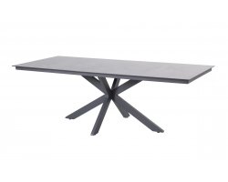 Stół jadalniany na taras MINERVA 220 aluminiowa podstawa krzyżowa / blat HPL szary kamień