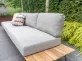 Meble ogrodowe aluminiowe CUCINA modułowy platforma teak poduszki szare