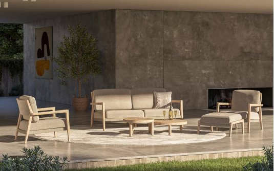 Meble wypoczynkowe ogrodowe z teaku szczotkowanego JULIA 4SO 