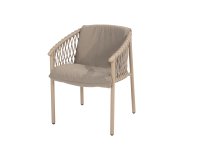 Krzesło ogrodowe aluminiowe beżowe ALLORA lina polipropylenowa 