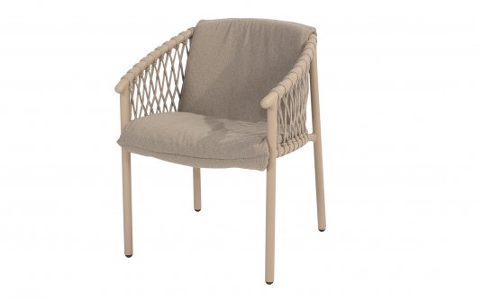 Krzesło ogrodowe aluminiowe beżowe ALLORA lina polipropylenowa 