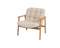 Fotel wypocznkowy teakowe SAMOS z poduszkami z poszewkami Boucle 