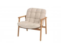 Fotel wypocznkowy teakowe SAMOS z poduszkami z poszewkami Boucle 