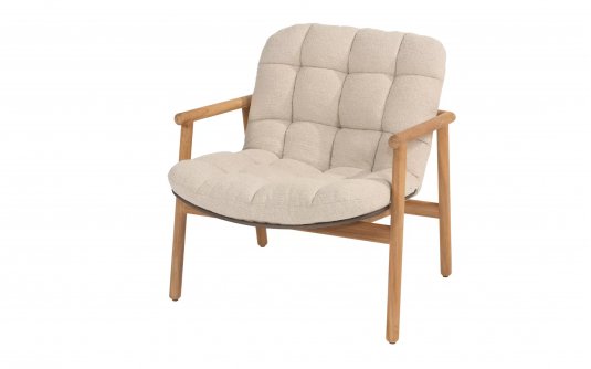 Fotel wypocznkowy teakowe SAMOS z poduszkami z poszewkami Boucle 