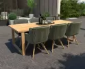 Meble ogrodowe stołowe FLORES stół teak spartan oraz fotele z liną polipropylenową