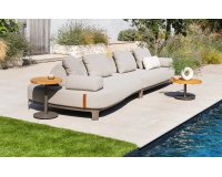 Szeroka sofa ogrodowa wypozcynkowa SANTORINI 4SO obicie tkaniną boucle