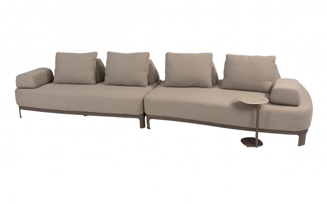 Szeroka sofa ogrodowa wypozcynkowa SANTORINI 4SO obicie tkaniną boucle