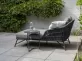 Łóżko ogrodowe nowoczesne MARBELLA ciemnoszare z liny polipropylenowej