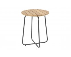 Okrągły stolik kawowy blat teak Ø45 VERDI 4SO podstawa grafitowa