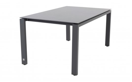 Stół ogrodowy 160x95 cm aluminiowy GOA z blatem HPL szarym