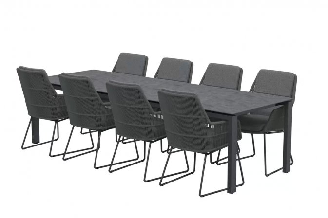 Zestaw GOA 280 HPL Ciemnoszary krzesła VALENCIA 4so