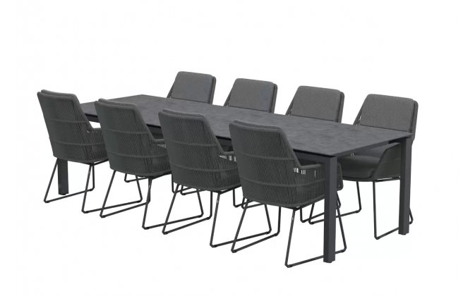 Zestaw GOA 280 HPL Ciemnoszary krzesła VALENCIA 4so